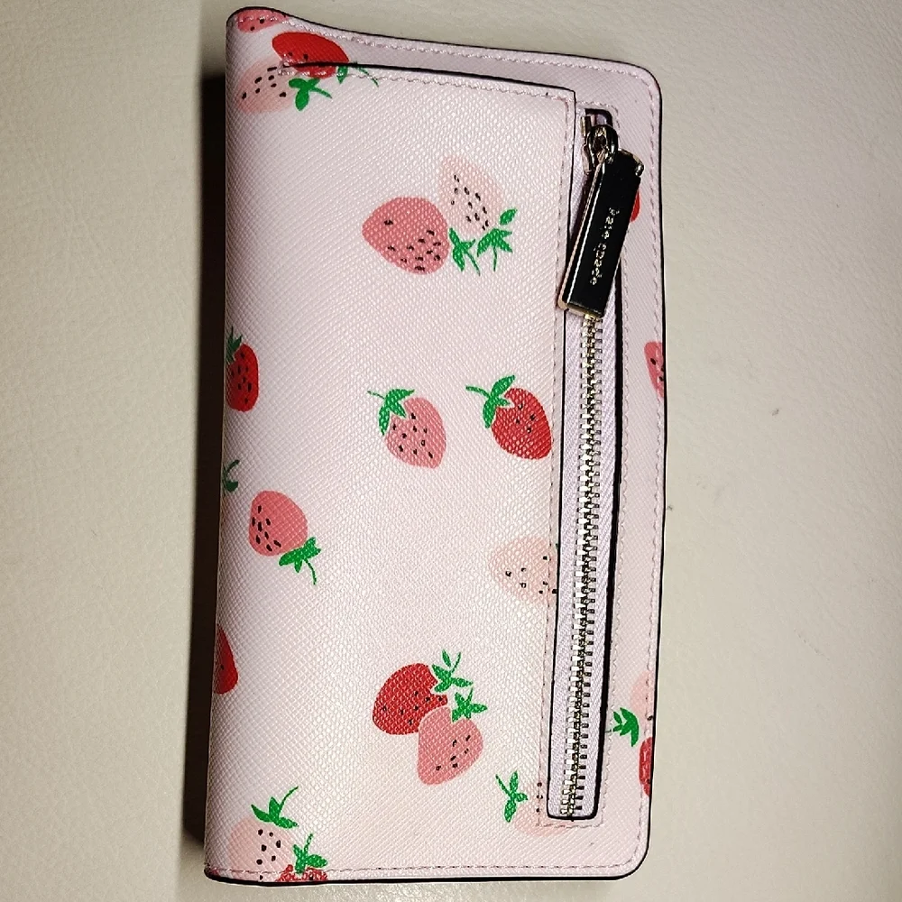 Kate Spade Pink Strawberry Print Wallet - Picture 2 of 3